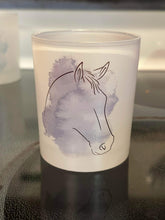 Load image into Gallery viewer, 10 oz Frosted Rocks Glass - Watercolor horse design
