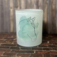 Load image into Gallery viewer, 10 oz Frosted Rocks Glass - Watercolor horse design
