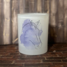 Load image into Gallery viewer, 10 oz Frosted Rocks Glass - Watercolor horse design
